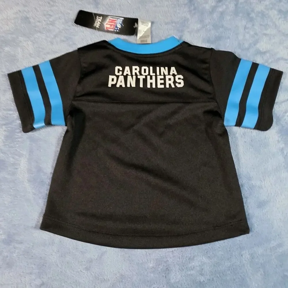 Carolina Panthers NFL Jersey Shirt Baby 12M Black Blue NWT Team Apparel